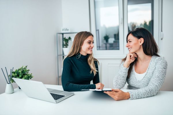 Smiling business women in a meeting