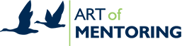 Art of Mentoring corporate logo, flying geese colored version